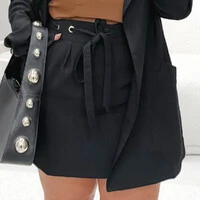 Short Saia Plus Size com Ilhós e Amarração