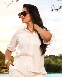 Camisa Plus Size Alongada com Elastico na Manga
