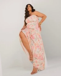 Conjunto Plus Size Corpete Tomara que Caia e Saia 3 Marias — Estampa Floral | Divas Voga
