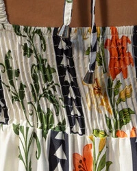 Vestido Plus Size Longo Estampado Alças Babados