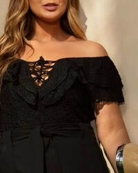 Blusa Ciganinha Plus Size Renda