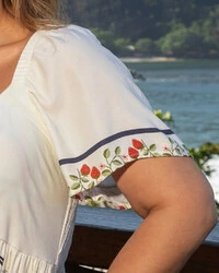 Vestido Plus Size Longo Cigana com Amarril Busto