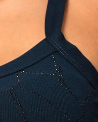 Blusa Plus Size Canelada com Brilhos