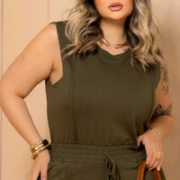 Conjunto Moletinho Plus Size Blusa e Calça