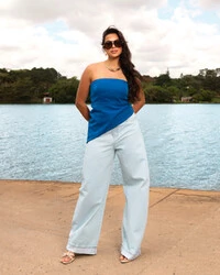 Blusa Plus Size Tomara que Caia Assimetrica