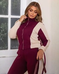 Conjunto Bomber e Calça Moletinho Plus Size