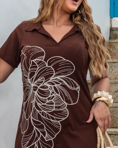 Foto Vestido Polo Plus Size Estampa Exclusiva