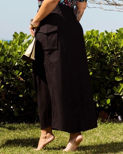 Foto Saia Midi Plus Size Bolso Cargo