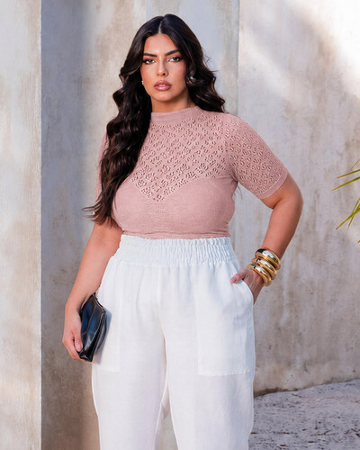 Foto Blusa Plus Size Renda Transparente