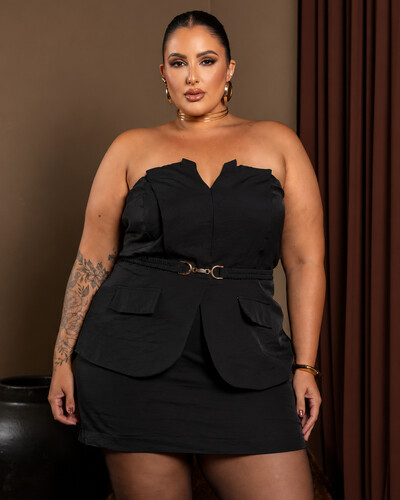Foto Conjunto Plus Size Tomara que Caia e Short Saia