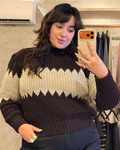 Foto Blusa Tricot Bicolor