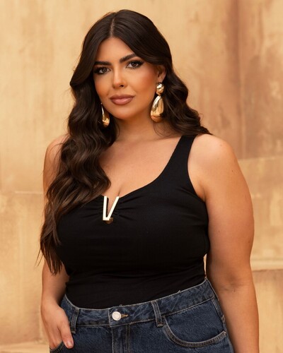 Foto Blusa Plus Size Drapeado Decote