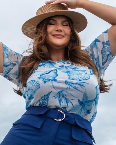 Foto Blusa Plus Size Tule + Cropped