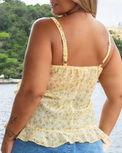 Foto Blusa Alça Decote Transpassado Plus Size