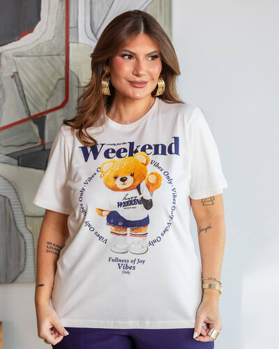 Foto Tshirt Plus Size Silk Urso