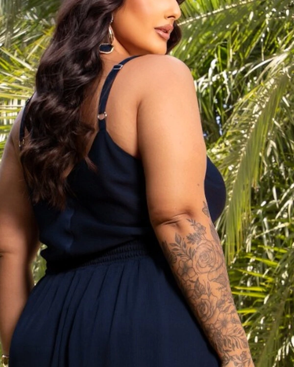 Conjunto Plus Size Blusa e Saia Mullet | Maria Francia