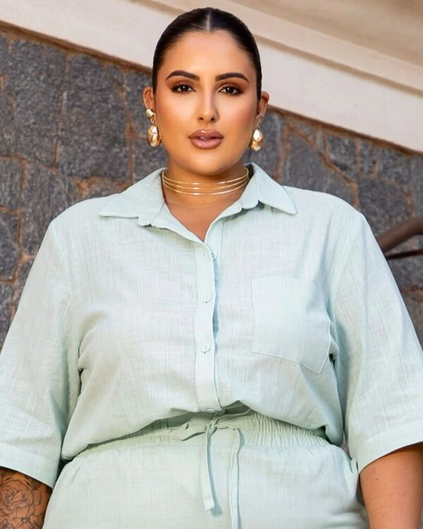 Conjunto Plus Size Short e Camisa
