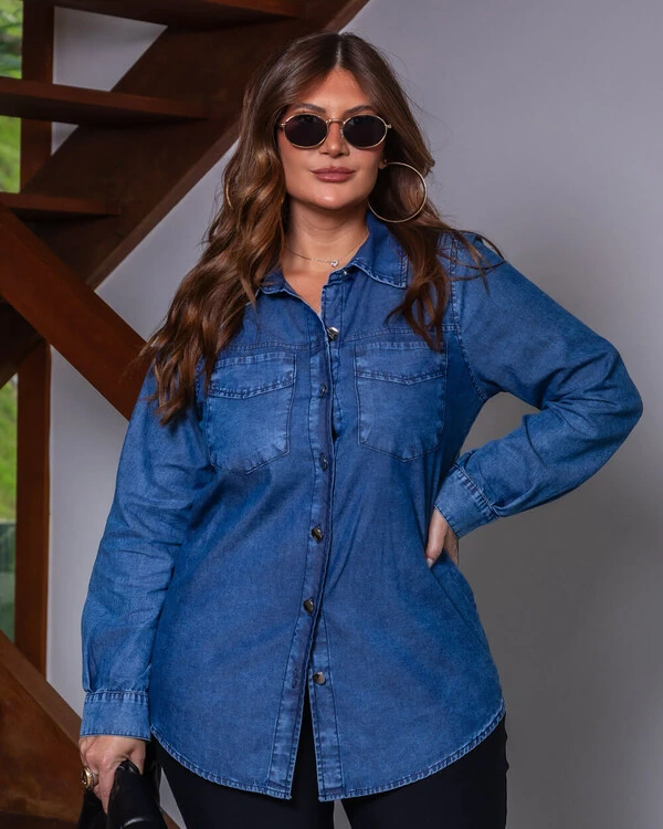 Camisa Plus Size Alongada