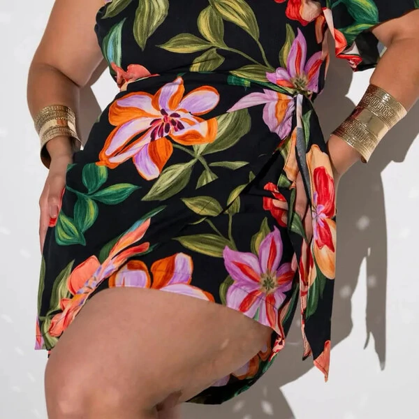 Vestido Plus Size Manga Nula