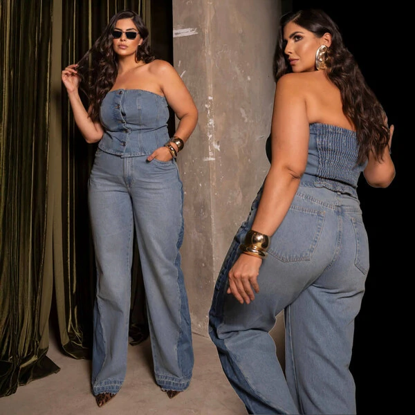 Calça Jeans WideLeg Plus Size