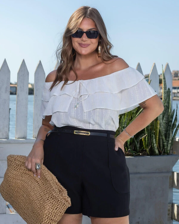 Blusa Ciganinha Bordado Eletronico