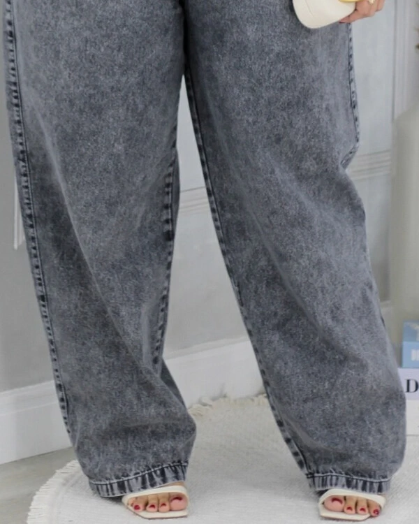 Calça Wide Leg Jeans Estonada Ballon
