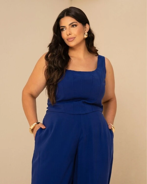 Conjunto Plus Size Calça Aladim e Corpete