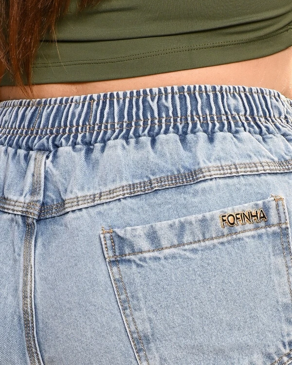 Short Plus Size Jeans Elastico Cintura