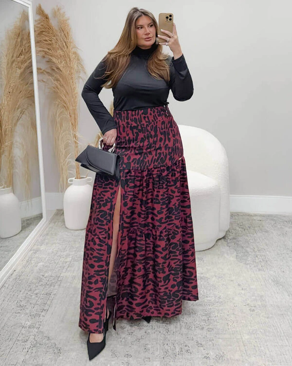 Blusa Plus Size Manga Longa Basica