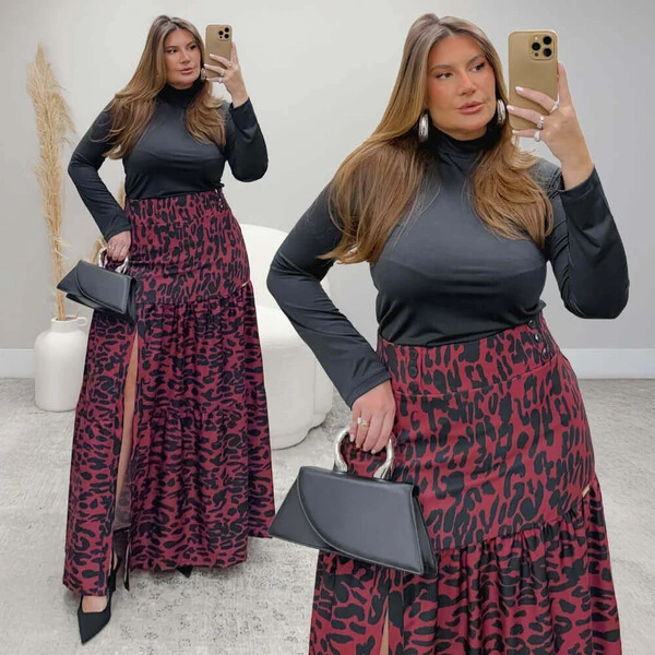 Blusa Plus Size Manga Longa Basica
