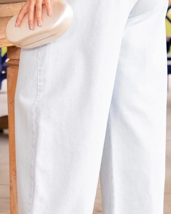 Calça Pantalona Plus Size Jeans