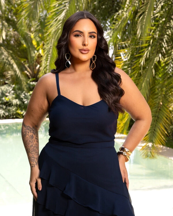 Conjunto Plus Size Blusa e Saia Mullet | Maria Francia
