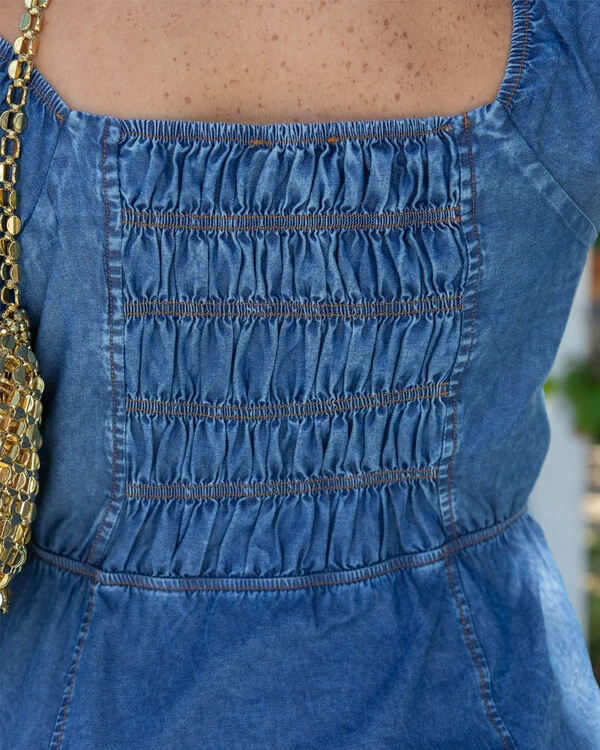 Vestido Curto Plus Size Jeans