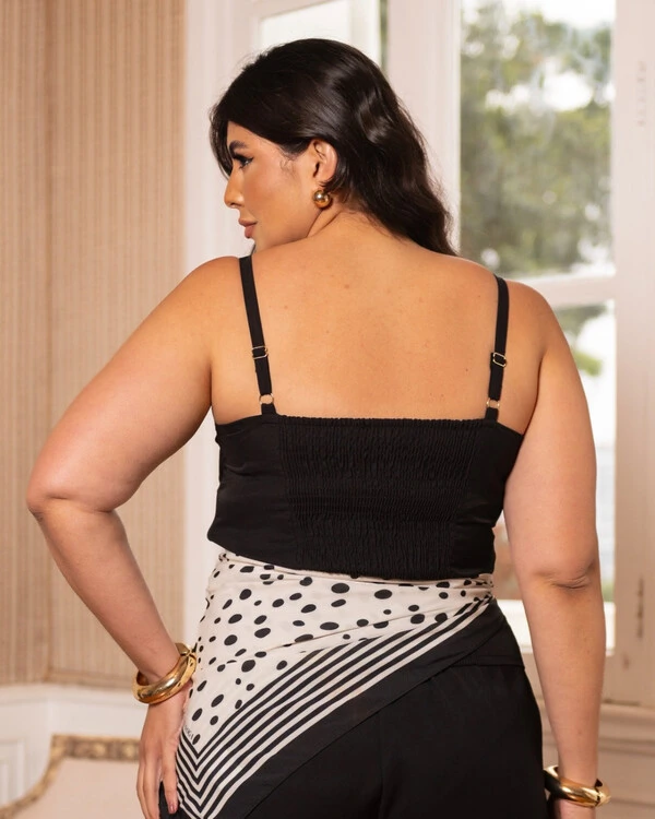 Conjunto Plus Size Blusa Corselet e Calça Reta | Divas Voga