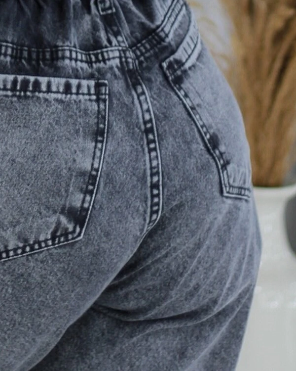 Calça Wide Leg Jeans Estonada Ballon
