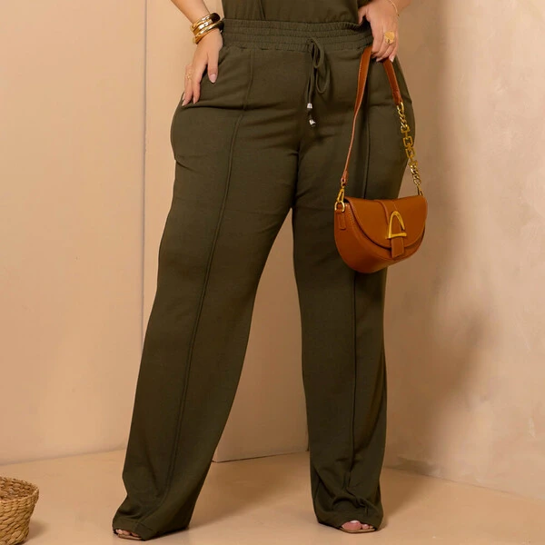 Conjunto Moletinho Plus Size Blusa e Calça