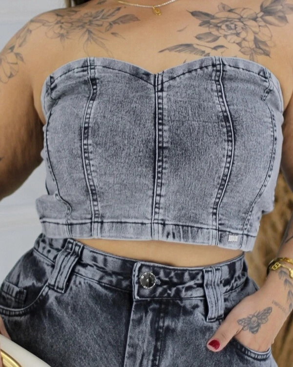 Cropped Plus Size Tomara que Caia Estonado