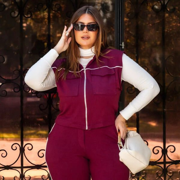 Conjunto Colete e Calça Moletinho Plus Size