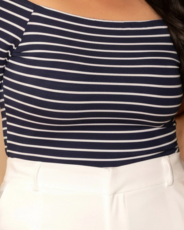 Blusa Plus Size Cigana Nautica Listrada