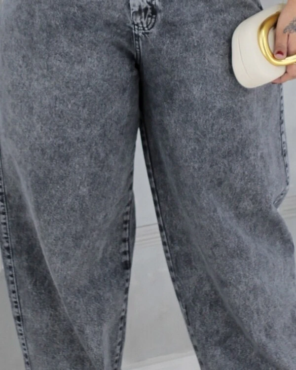 Calça Wide Leg Jeans Estonada Ballon