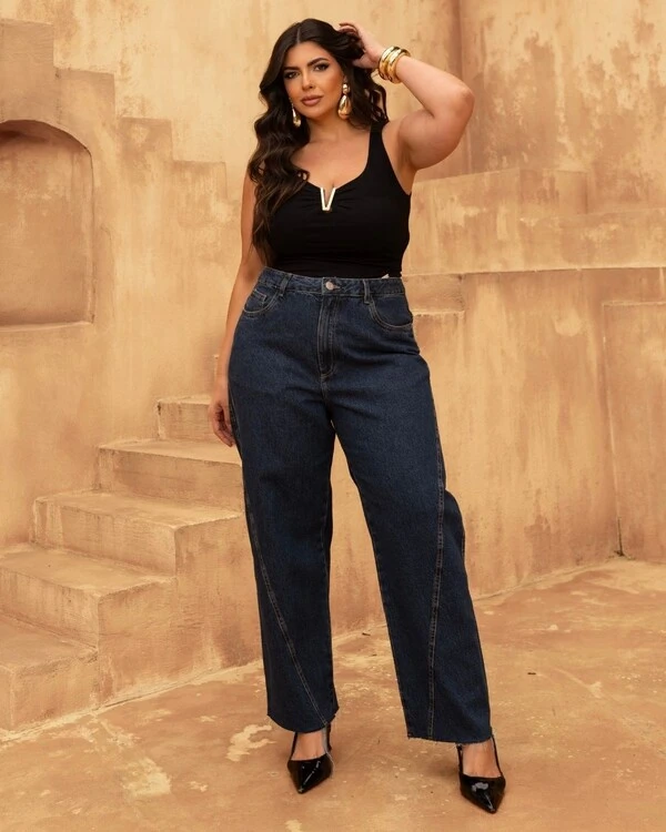 Blusa Plus Size Drapeado Decote