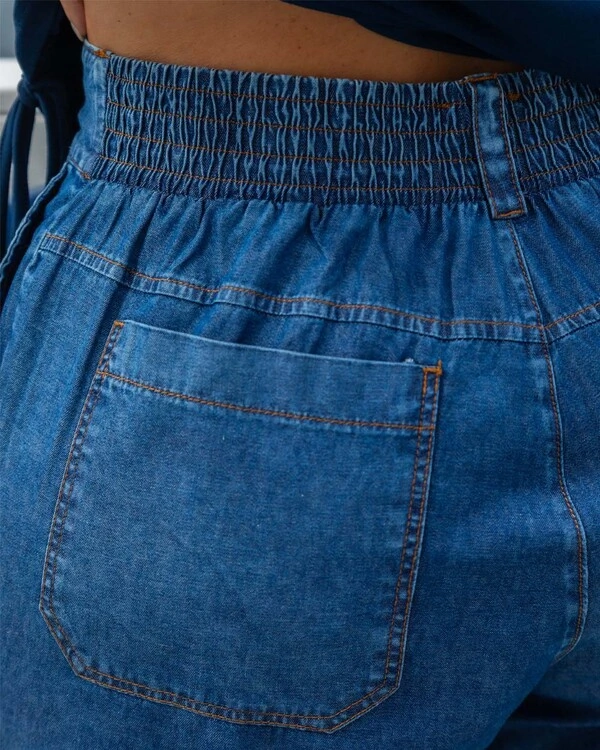 Short Jeans Plus Size Bolsos Frontais