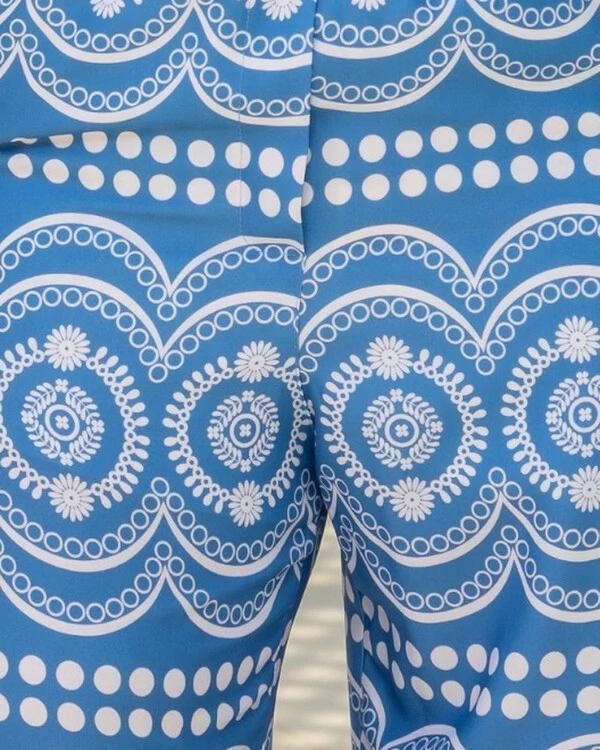 Calça Plus Size Pantalona Estampada | Maria Francia