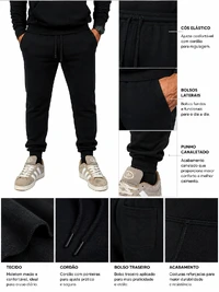 Calça de Moletom Peluciado Premium