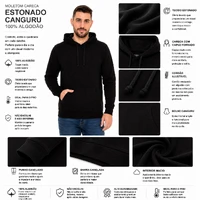 Moletom Careca Estonado Canguru 100% Algodão