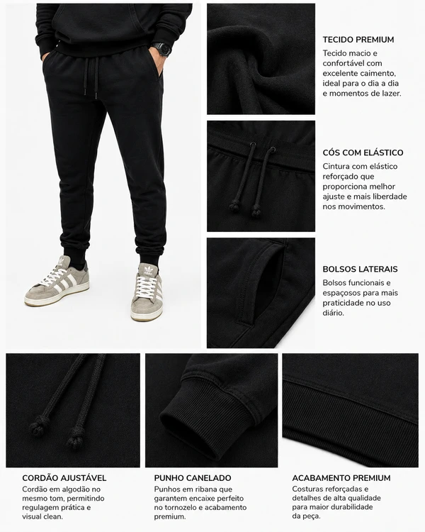 Calça de Moletom Peluciado Premium
