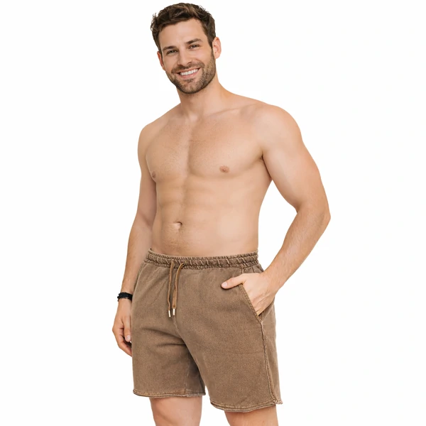 Bermuda Estonada Masculina Moletinho Lisa