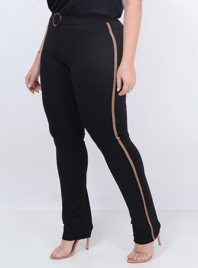 Foto Calça Malha Cinto Lurex Plus Size