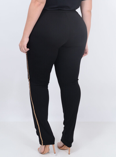 FotoCalça Malha Cinto Lurex Plus Size