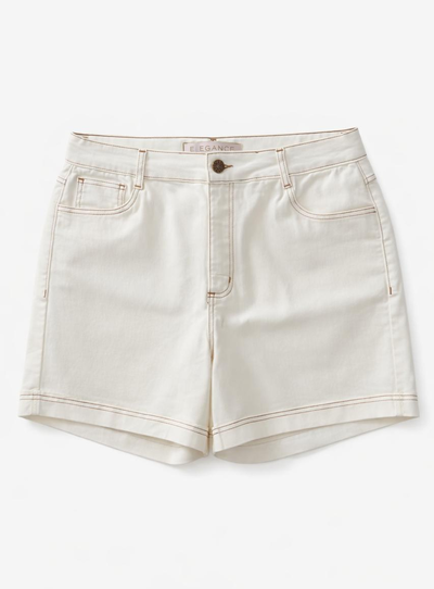 Foto Short Plus Size Barra Italiana em Jeans Denim